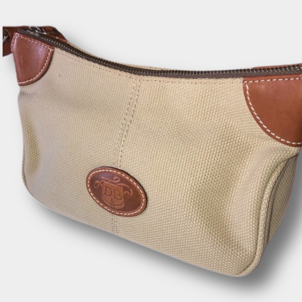 Db Dooney & Bourke Classic Tan Canvas And Signatu… - image 1